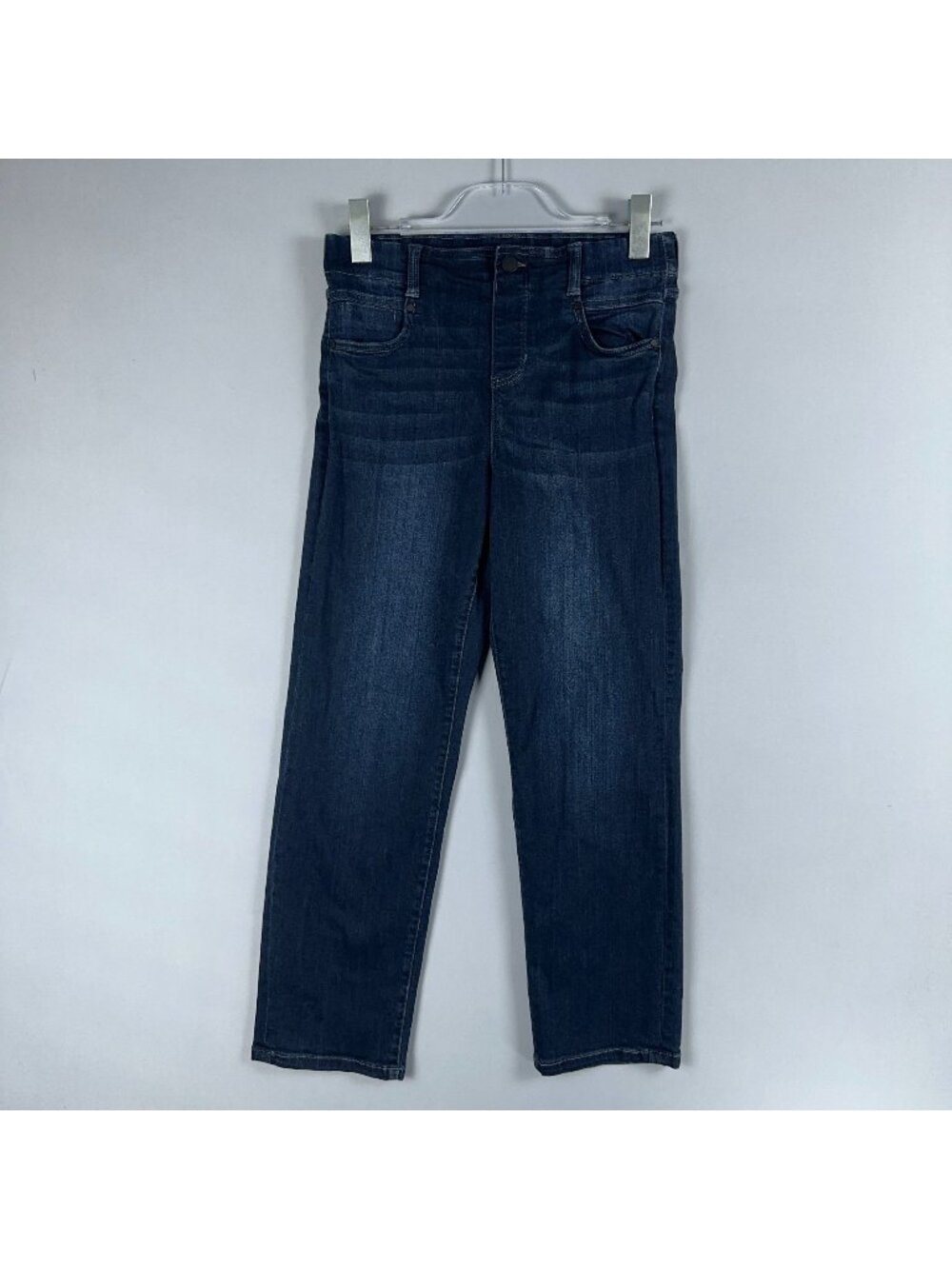 Liverpool Los Jeans Size 6/28 Petite Straight Leg Mid Rise Blue Dark Wash